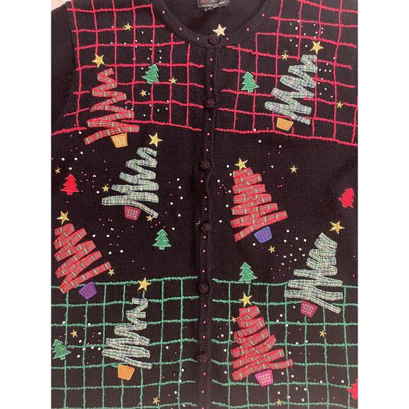 Designers Originals Ugly Christmas Sweater Womens 2X Beaded Cottagecore Grandma - Picture 10 of 15